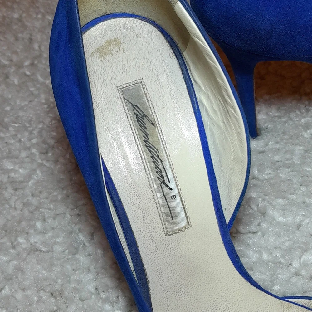 BRAIN ATWOOD BLUE Suede D Orsay Pumps Size 39.5 Euro - Picture 12 of 17